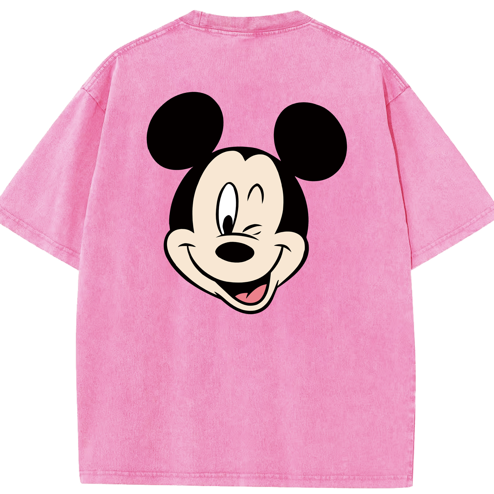 （画像用） ミッキーマウス Mickey Mouse 綿100% ヴィンテージ風 半袖Tシャツ（背面プリント）